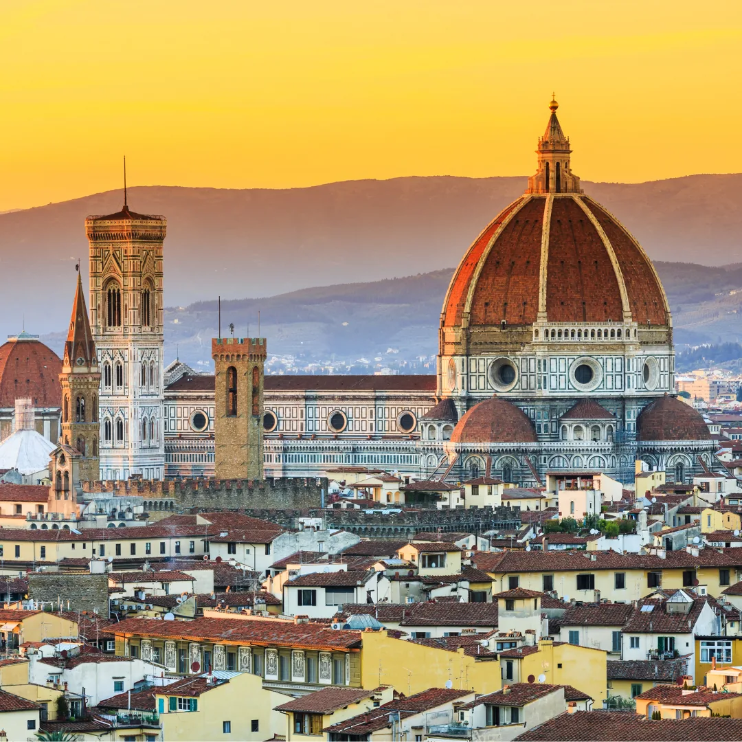 Florença, Itália, o Duomo ao pôr do sol