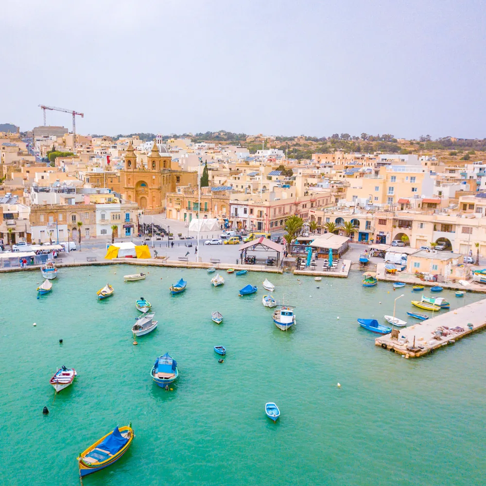 Valletta, Malta, vista panorâmica da capital histórica no Mediterrâneo