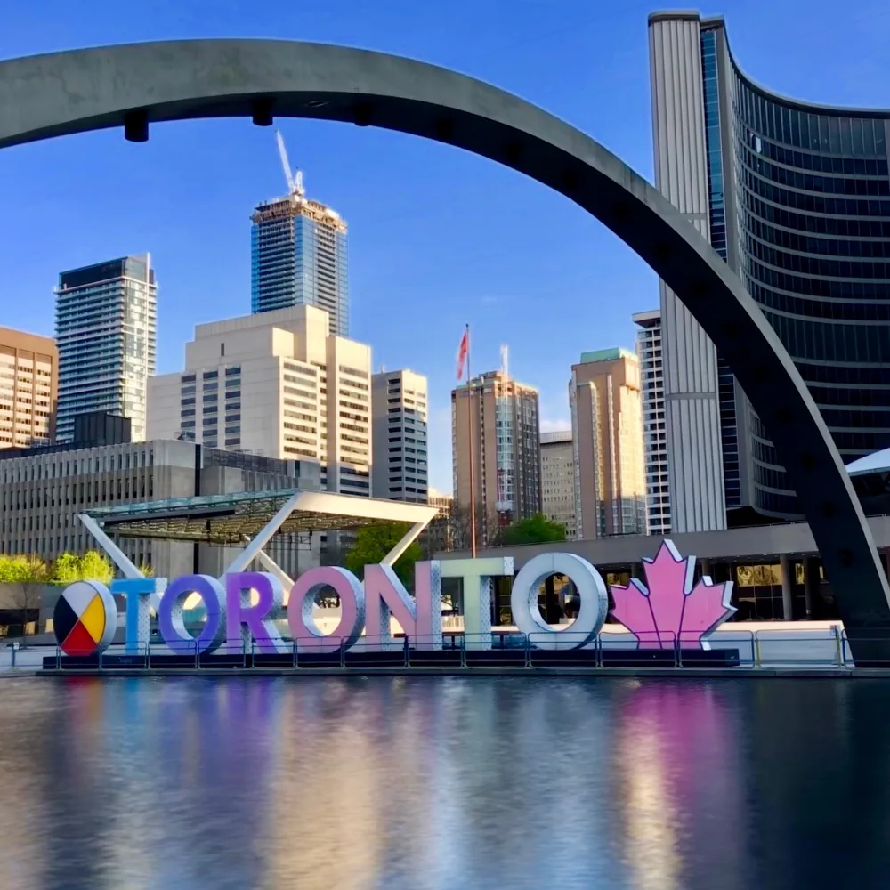 Toronto, Canadá, skyline ao entardecer